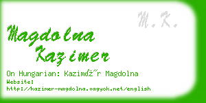 magdolna kazimer business card